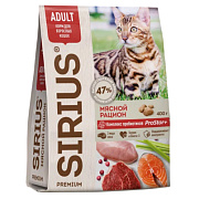Корм сухой Sirius Premium для взрослых кошек Мясной рацион ГОСТ, 400г