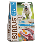 Корм сухой Sirius Premium для щенков и молодых собак Ягненок с рисом ГОСТ, 2кг