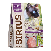 Корм сухой Sirius Premium для стерилизованных кошек Индейка и курица ГОСТ, 400г