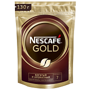 Кофе натуральный растворимый сублимированный Nescafe Gold, 130г