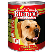 Корм консервированный Big Dog для собак с телятиной и кроликом, 850г