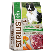 Корм сухой Sirius Premium для взрослых собак Говядина с овощами ГОСТ, 2кг