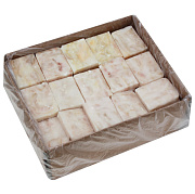 Мясо камбалы порционное (кубики) замороженное, коробка 8кг