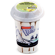 Мороженое двухслойное Фабрика Грёз банан и киви с фруктовым наполнителем клубника, 180г