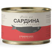 Сардина атлантическая Рыбное Меню с овощным гарниром в томатном соусе ГОСТ, 250г