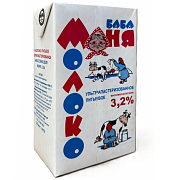 Молоко питьевое Баба Маня ультрапастеризованное 3,2% ГОСТ, 1л