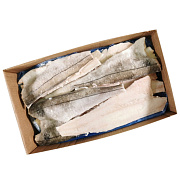 Пикша филе на коже штучной заморозки ГОСТ, коробка 10кг