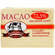 Масло крестьянское сладко-сливочное Вознесенское высший сорт 72,5% ГОСТ, 200г